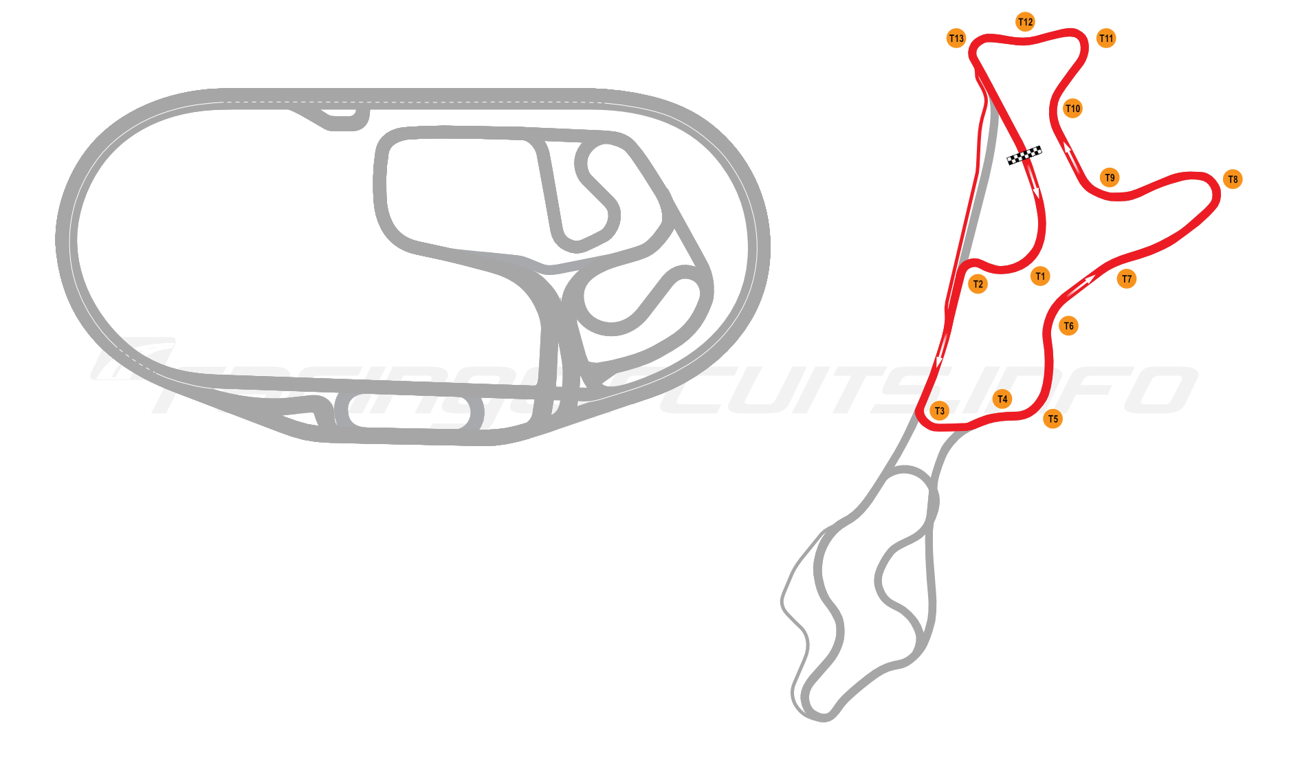 Map of Charlotte Motor Speedway, Ten Tenths Short Course 2025 to date